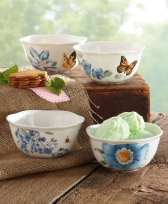 Butterfly Meadow Blue Assorted Bowls, Set of 4