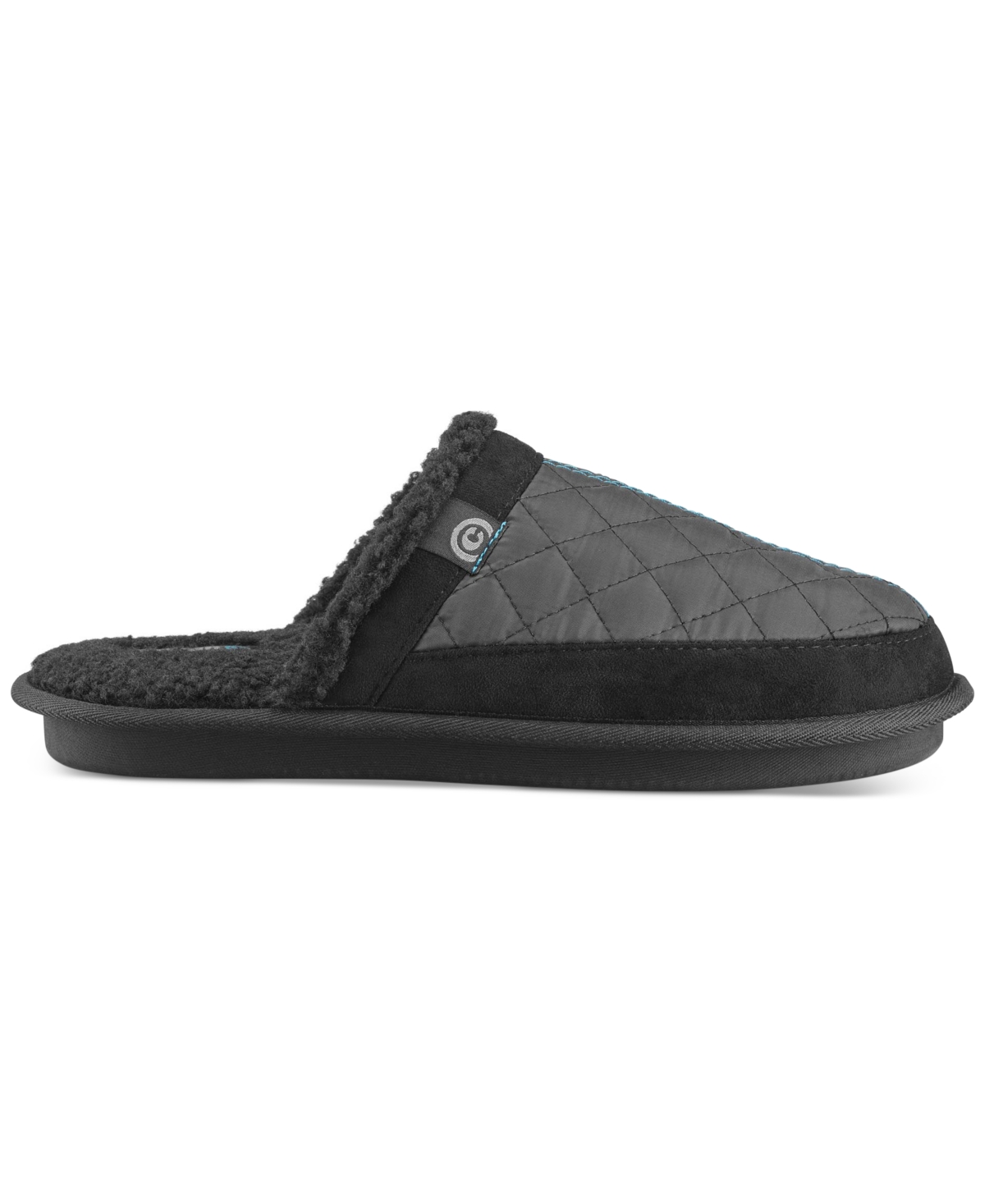 Cobian Men's Happy Camper Quilted Fleece-Lined Mule Slippers