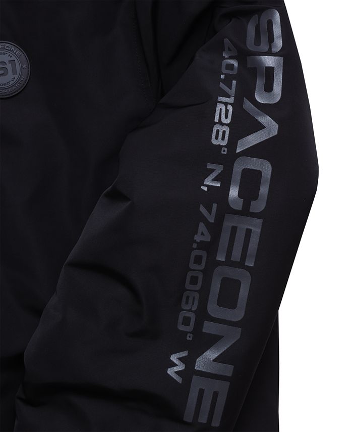 Space One Men's Nasa Inspired Hooded Bomber Jacket with Printed ...
