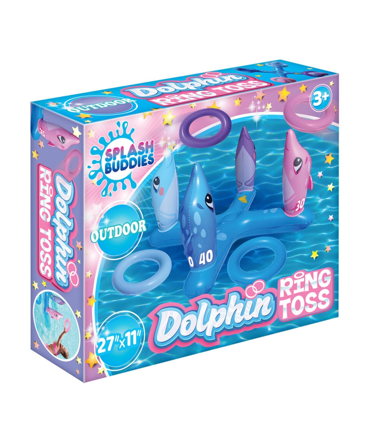Splash Buddies Inflatable Dolphin Ring Toss Game In Blue