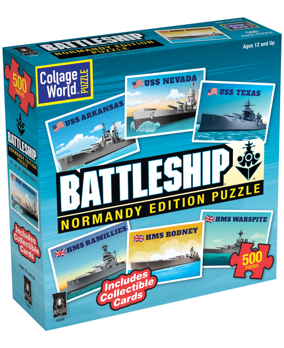 Bepuzzled Kids' Collage World Puzzle Battleship Normandy Edition Puzzle Set, 500 Pieces In Multi Color