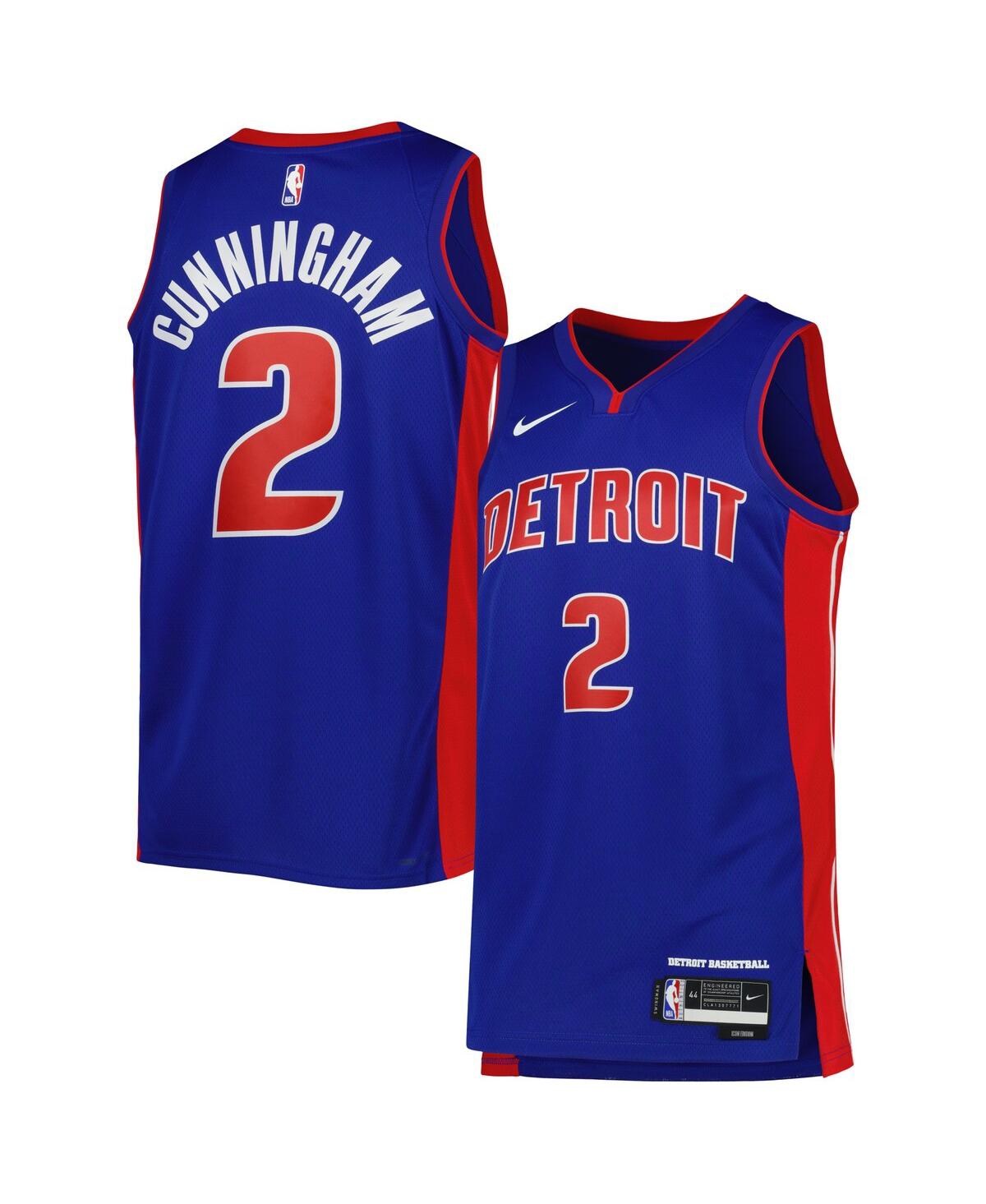 Men's and Women's Nike Cade CunninghamDetroit Pistons Swingman Jersey - Icon Edition - Blue