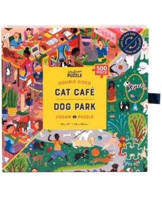 Cat Cafe Dog Park Double-Sided Jigsaw Puzzle Set, 502 Pieces