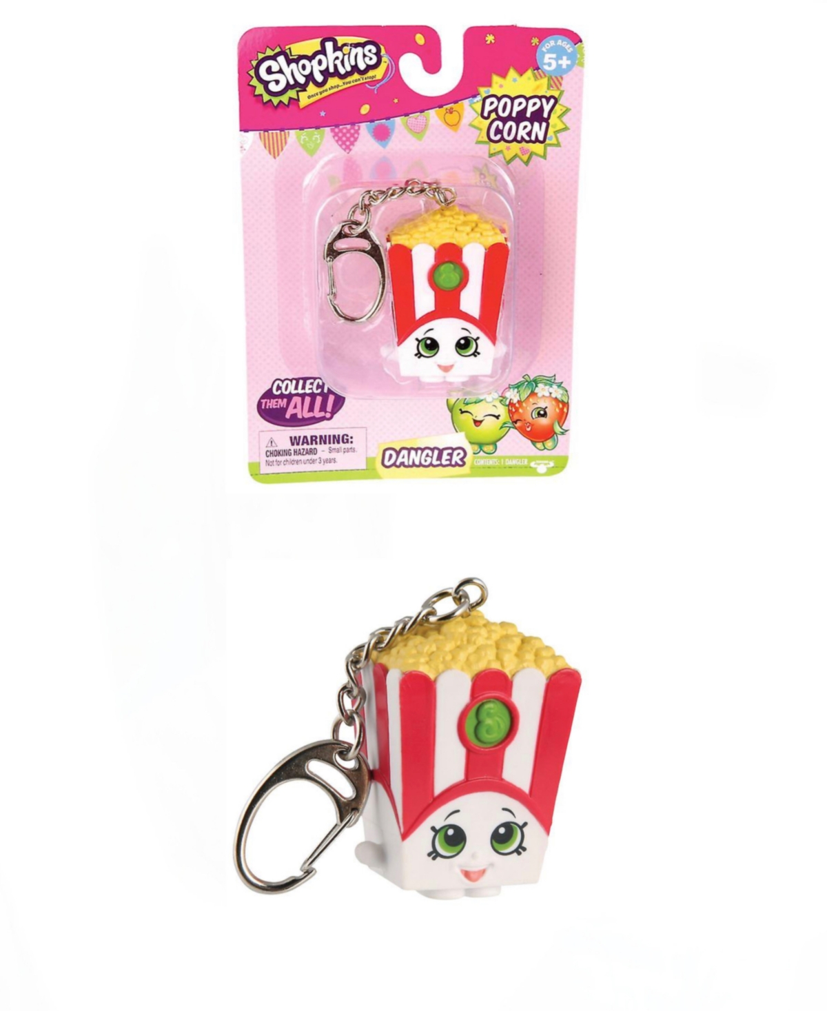 Shopkins Kids' Dangler Poopy Corn Single Pack Keychain In Multi Colored