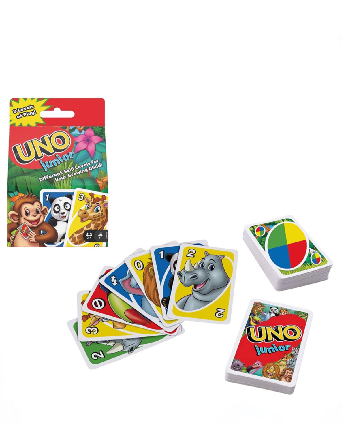 Mattel Kids' Uno Junior Matching Card Game Animal Safari In Multi Colored