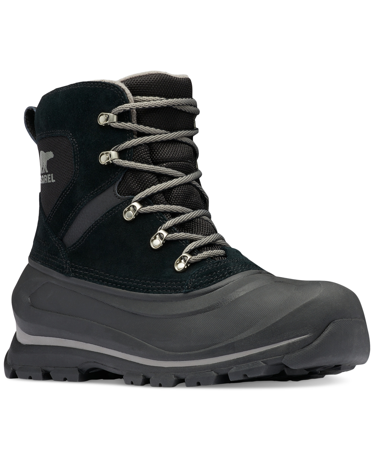 Men's Buxton Waterproof Insulated Suede Boot - Black, Quarry