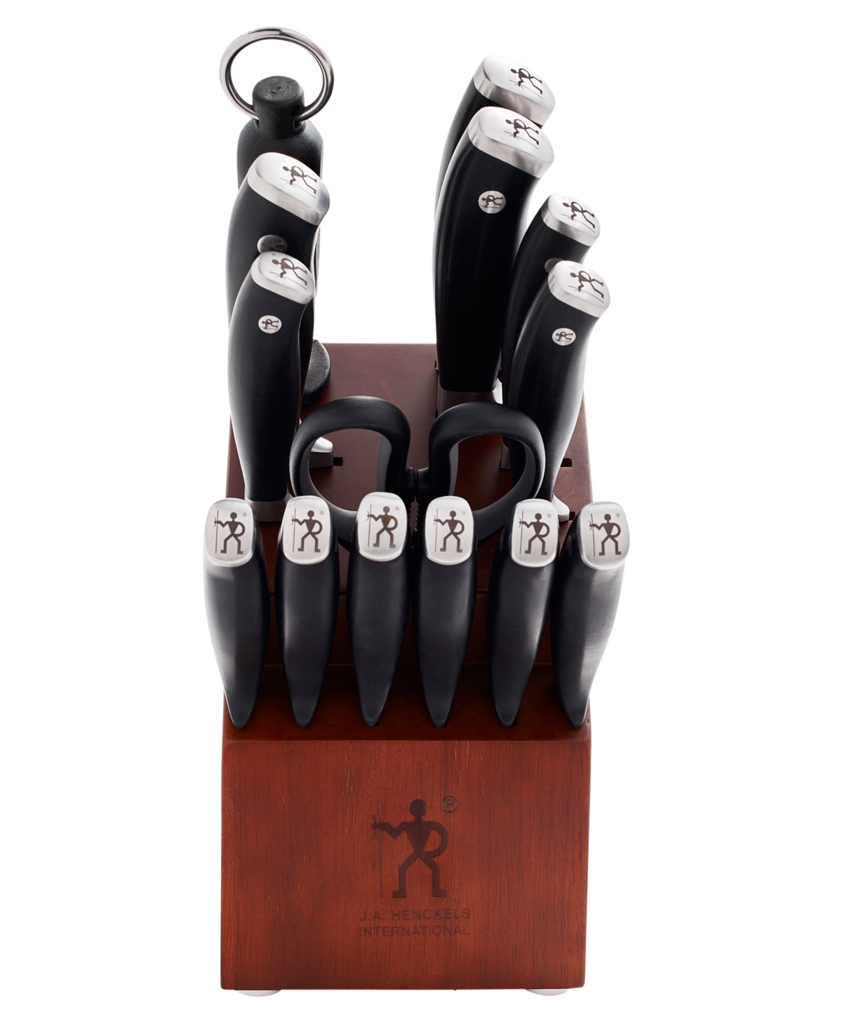 Henckels Forged Elite 15 Piece Knife Block Set - Stainless Steel, Brown