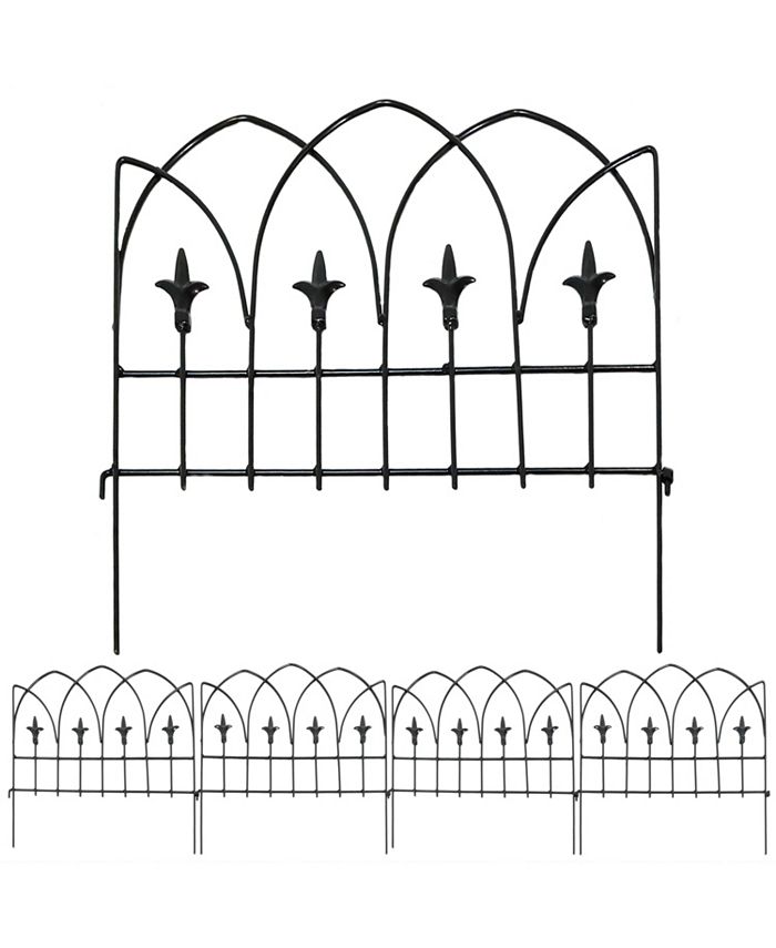 Sunnydaze Decor 5Piece Bayonne Steel Finial Garden Border Fencing 8