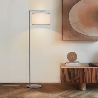 Montage Modern 60" LED Arc Floor Lamp with Fabric Drum Shade