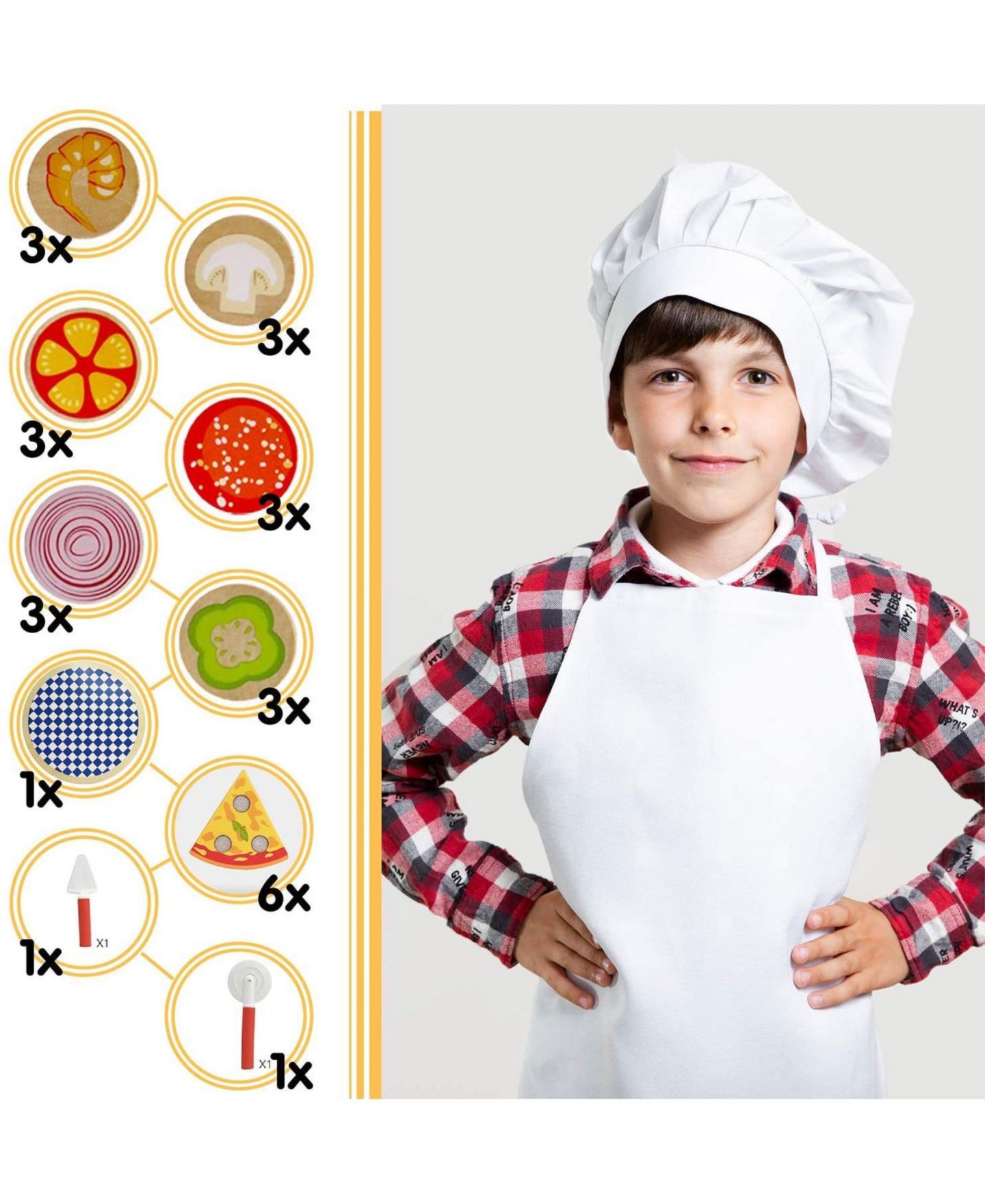 Детские игрушки Leo & Friends Pizza Wood 27-Piece Toy Set, Ages 3+, цвет: Разноцветный — фото 3