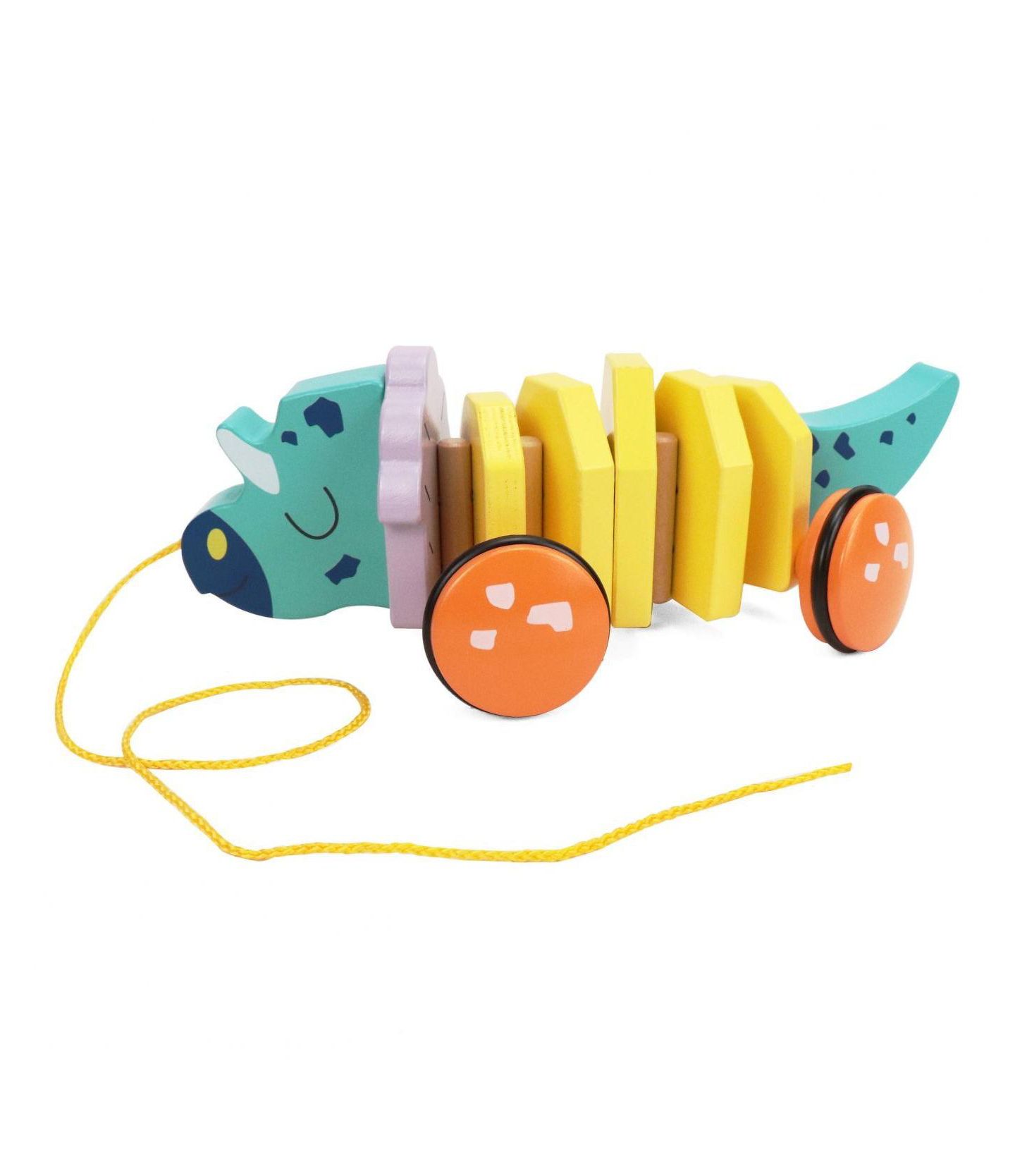 Детская игрушка Leo & Friends Triceratops Pull-Along Toy, Ages 3+, цвет: Разноцветный — фото 1