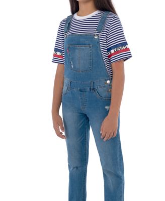 Big Girls Adjustable Waistband Girlfriend Denim Overalls