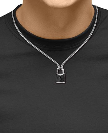Effy Men's Sterling Silver Spinel Lock Pendant Necklace - ShopStyle Jewelry