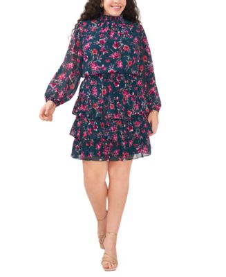 MSK Women's Floral-Print Smocked Fit & Flare Dress - Macy's