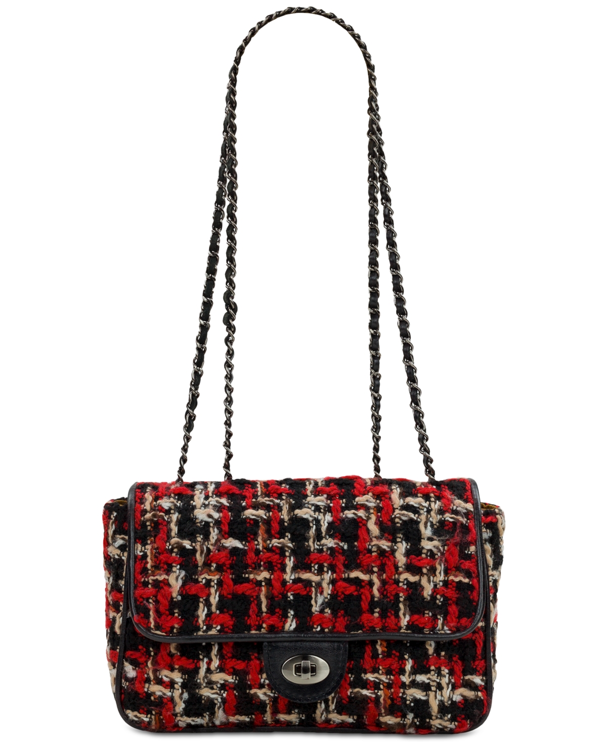 Patricia Nash Lorenza Flap Plaid And Leather Crossbody In Red