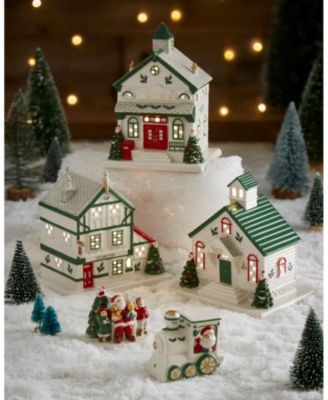 Christmas Tree Lighted School House Figurine