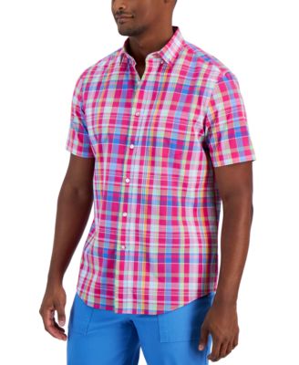 Club Room - Men's Paul Classic-Fit Plaid Button-Down Poplin Shirt