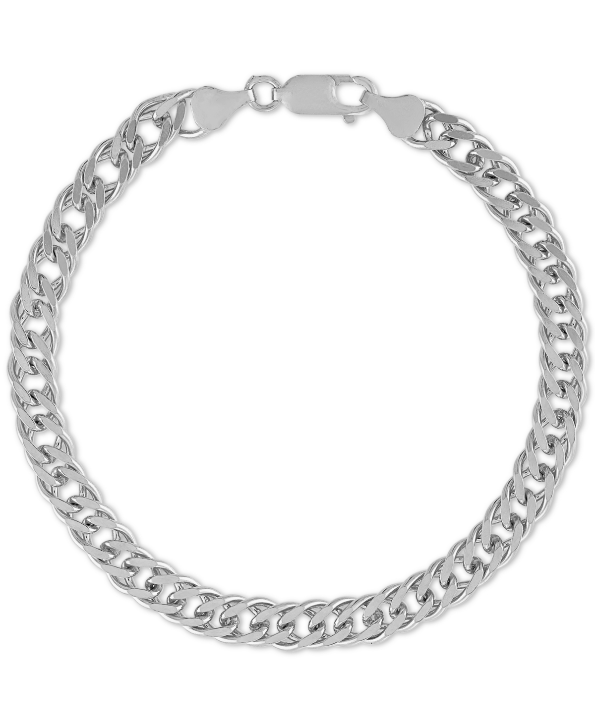 Esquire Men's Jewelry Fancy Curb Link Chain Bracelet in 14k Gold-Plated Sterling Silver, Created for Macy's