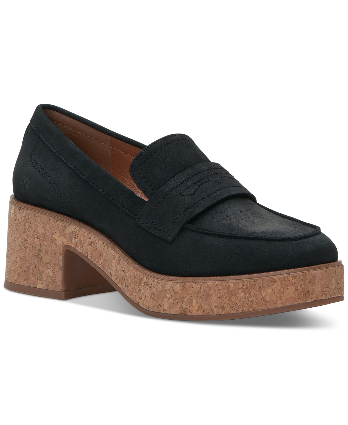 Lucky Brand Women's Palti Cork Platform Loafer Pumps Women's Shoes In Black