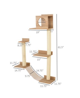 Multiple Level Wall Mounted Cat Condo Interior Sleep & Lounge Area