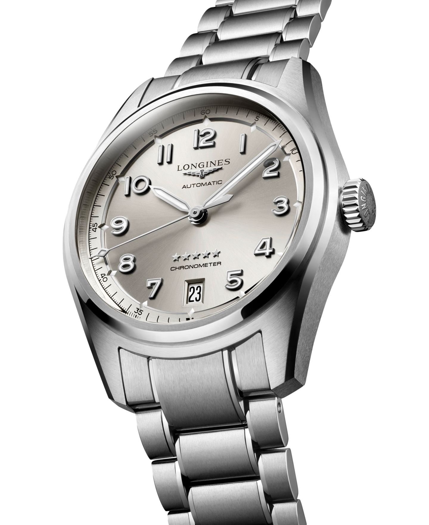 Женские часы Longines Swiss Automatic Spirit Chronometer Stainless Steel Bracelet Watch 37mm — фото 3