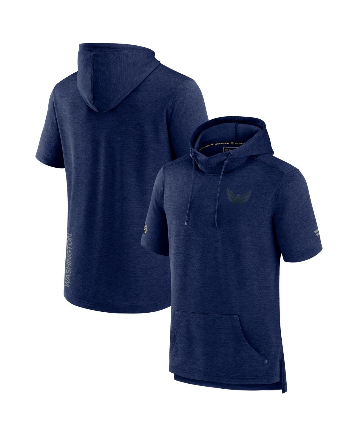 Men's FanaticsWashington Capitals Authentic Pro Road Performance Short Sleeve Pullover Hoodie - Heather Navy