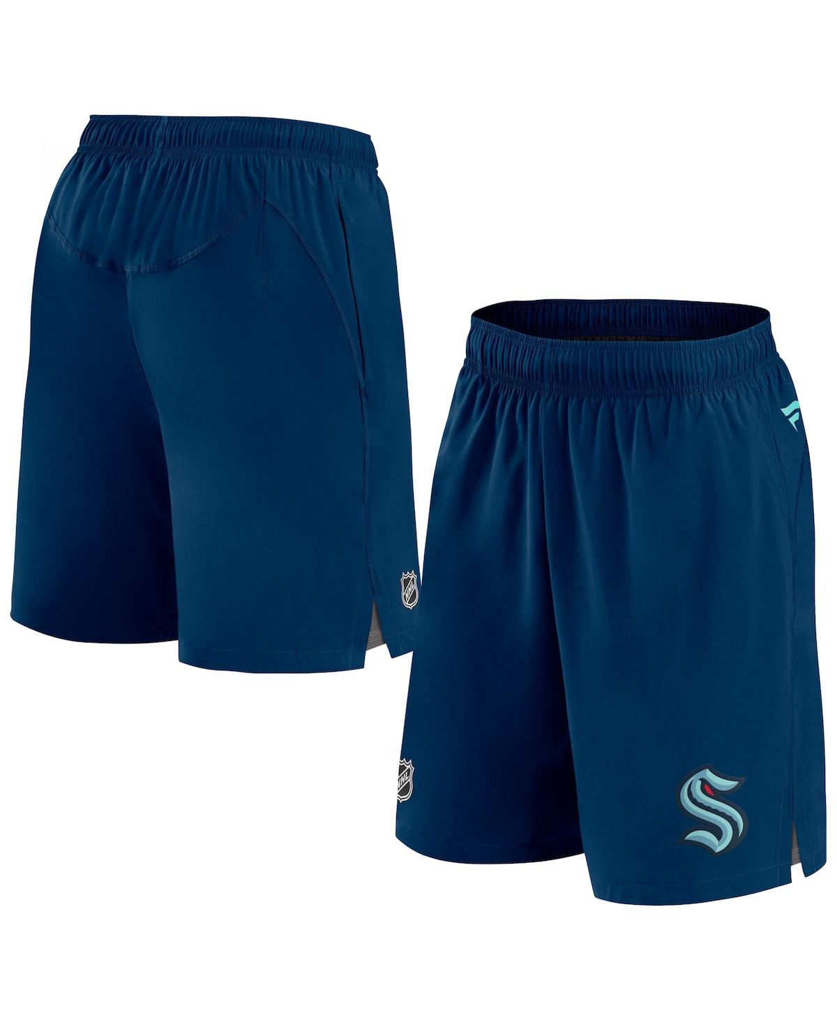 Shop Fanatics Men's  Deep Sea Blue Seattle Kraken Authentic Pro Rink Shorts