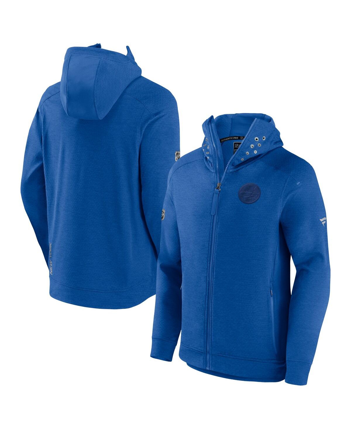 Men's FanaticsNew York Islanders Authentic Pro Road Tech Full-Zip Hoodie Jacket - Heather Royal