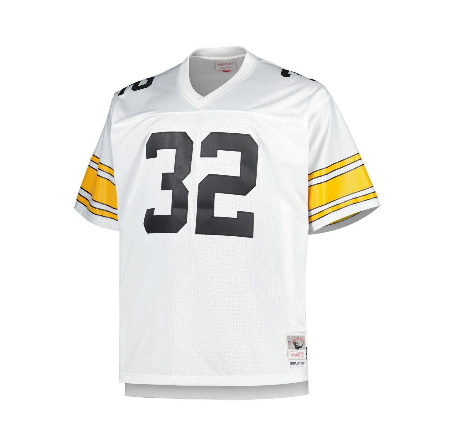 Men's Franco Harris White Pittsburgh Steelers Big and Tall 1976 Retired Player Replica Jersey