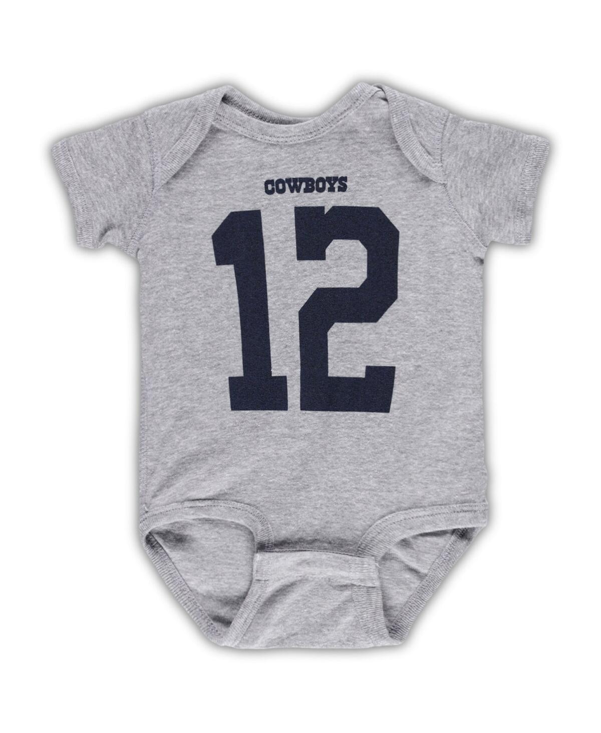 Mitchell & Ness Newborn & Infant  Roger Staubach Heather Gray Dallas Cowboys Retired Player Mainliner In Heather Gray