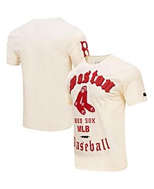 Men's Cream Boston Red Sox Cooperstown Collection Old English T-Shirt
