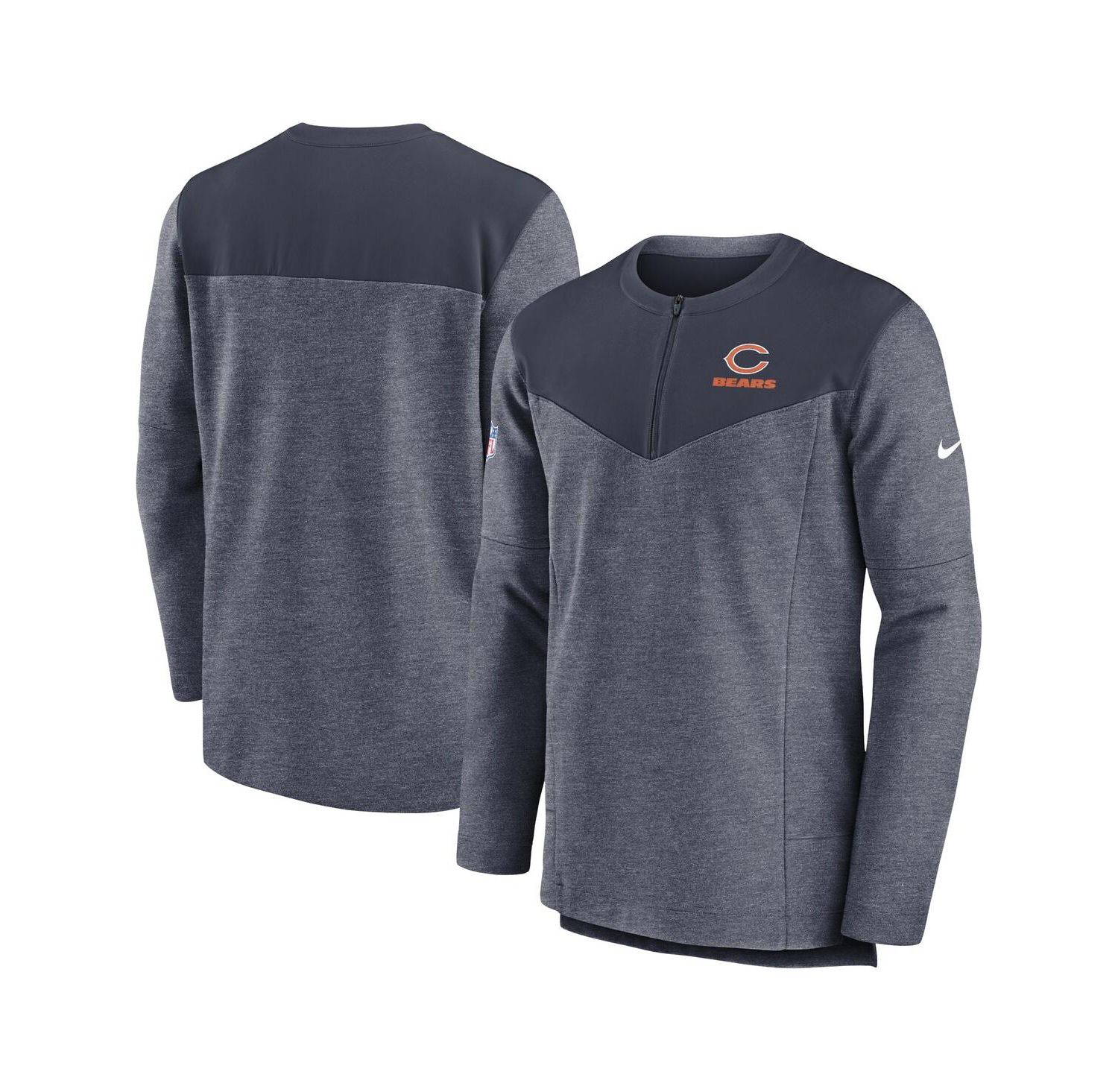 Men's Navy Chicago Bears Sideline Lockup Performance Quarter-zip Jacket