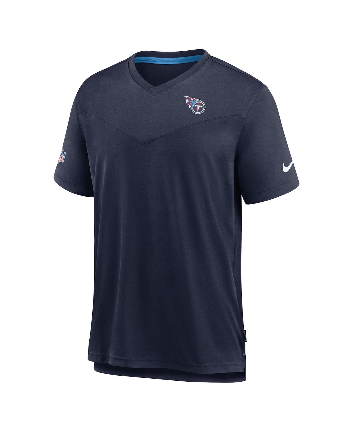 Men's NikeTennessee Titans Sideline Coach Chevron Lock Up Logo V-neck Performance T-shirt - Navy