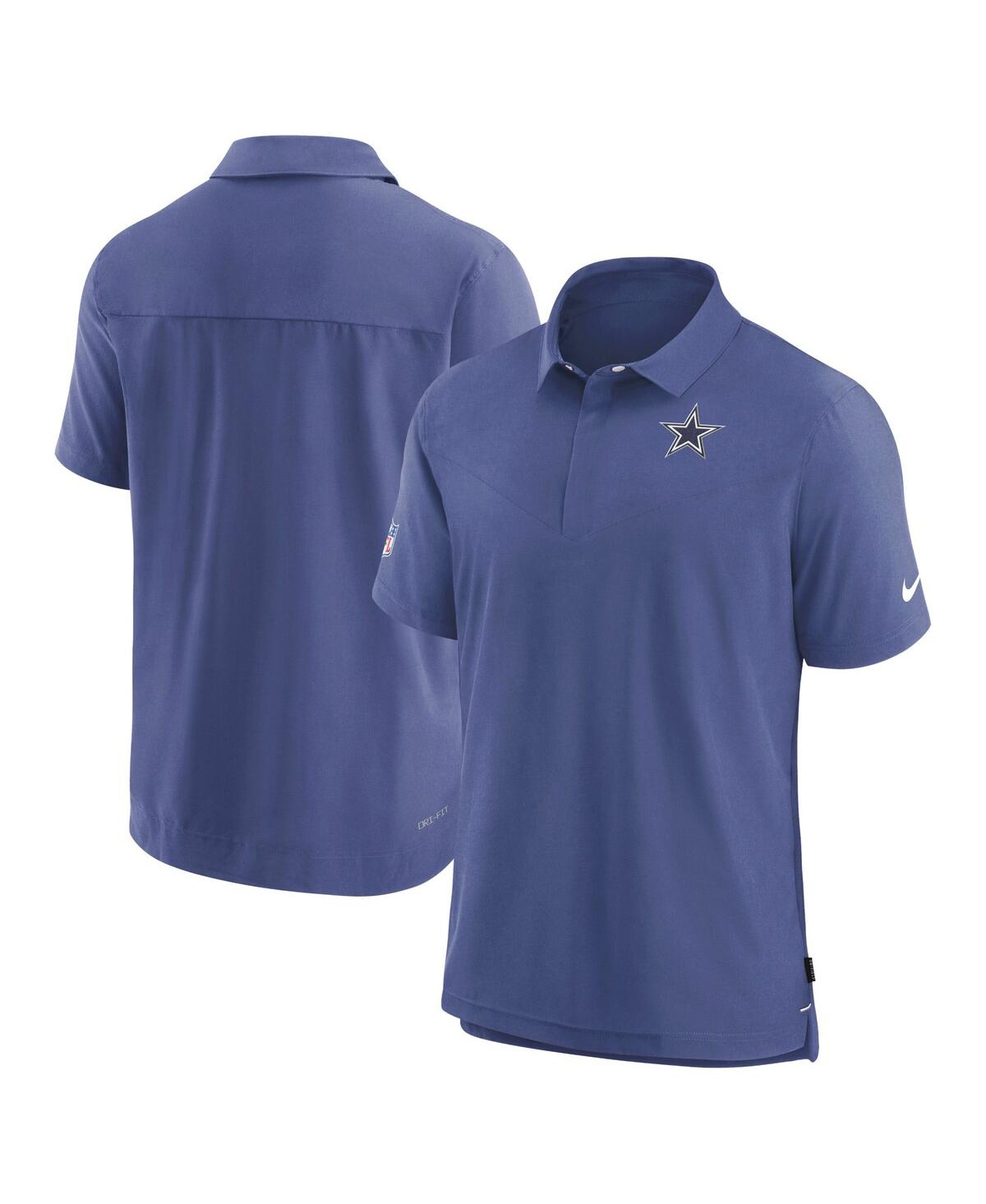 Shop Nike Men's  Navy Dallas Cowboys Sideline Lockup Performance Polo Shirt