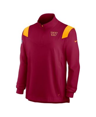 Men's Burgundy Washington Commanders Sideline Coach Chevron Lockup Quarter-zip Long Sleeve Top
