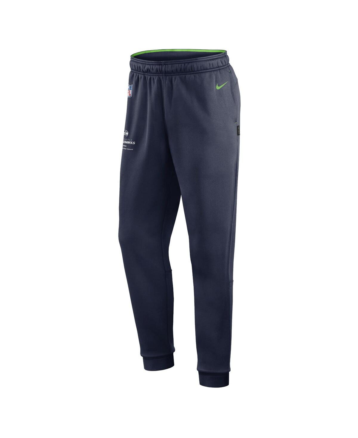 Shop Nike Men's  College Navy Seattle Seahawks Sideline Logo Performance Pants