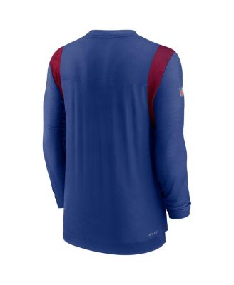 Men's Royal New York Giants Sideline Tonal Logo Performance Player Long Sleeve T-shirt
