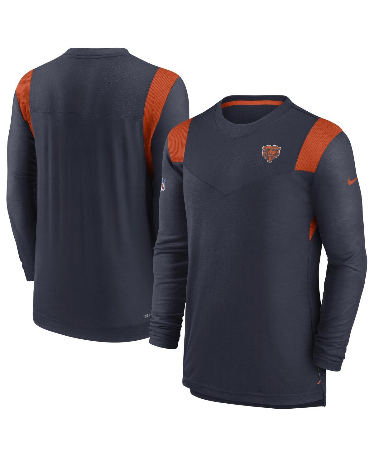 Men's NikeChicago Bears Sideline Tonal Logo Performance Player Long Sleeve T-shirt - Navy