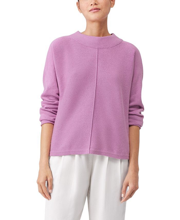 Eileen Fisher Women's Dolman-Sleeve Mock-Neck Boxy-Fit Sweater - Macy's