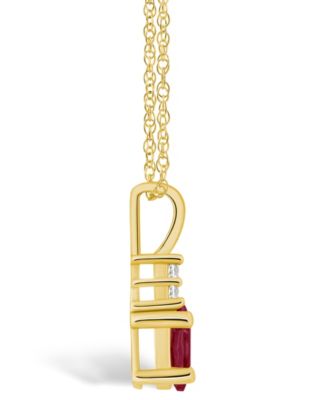Ruby (5/8 Ct. t.w.) and Diamond Accent Pendant Necklace