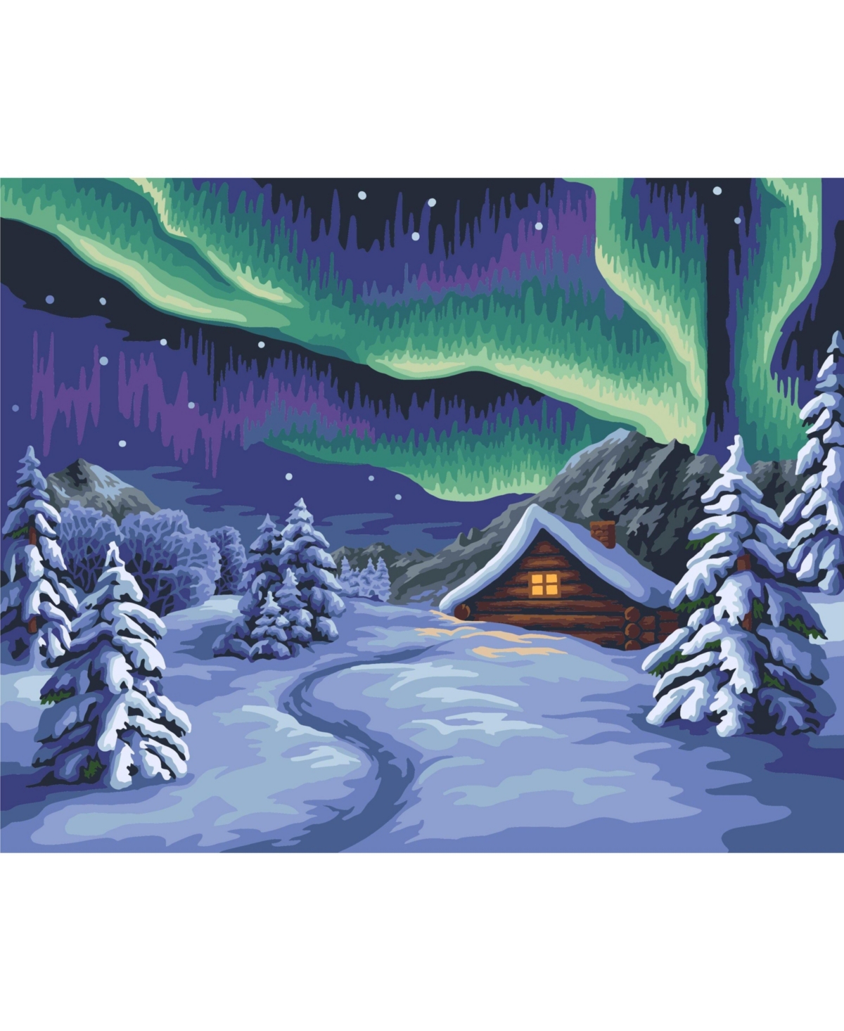 Painting by Numbers Kit Crafting Spark Northern Lights A113 19.69 x 15.75 in