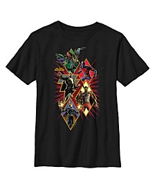 Boy's Black Adam Justice Shapes and Bolts  Child T-Shirt