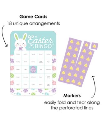 Spring Easter Bunny Bingo Cards and Markers Happy Easter Party Bingo Game 18 Ct
