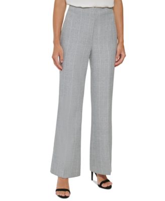 DKNY Women's Textured High Rise Pants Brown Size 4