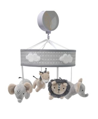 Jungle Safari Gray Elephant/Lion/Giraffe Musical Baby Crib Mobile Toy