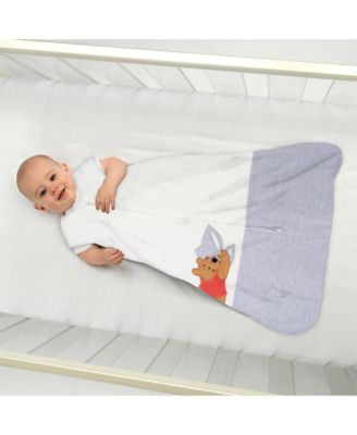 Baby Disney Winnie the Pooh White/Gray Appliqued Cotton Wearable Blanket