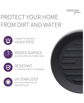 Univ Round Saucer for Potted Plants, Caviar Black