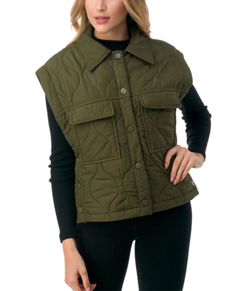 Женские жилеты Marcus Adler Women's Snap Front Quilted Vest with Front Pockets