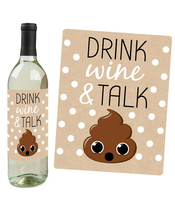 Big Dot of Happiness Party 'Til You're Pooped - Poop Emoji Decor - Wine ...