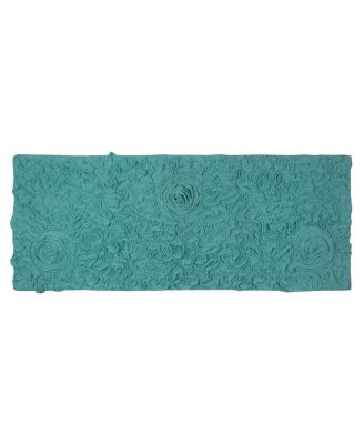 Set of 2 Bell Flower Collection Turquoise Cotton Floral Pattern Tufted Bath  Rug Set - Home Weavers